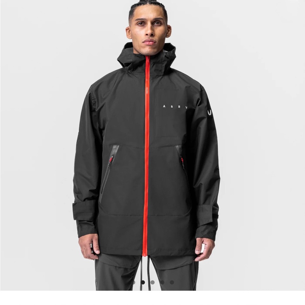 NWT ASRV 0678. Hipora® AquaZip® Tech Parka Black/Red XL